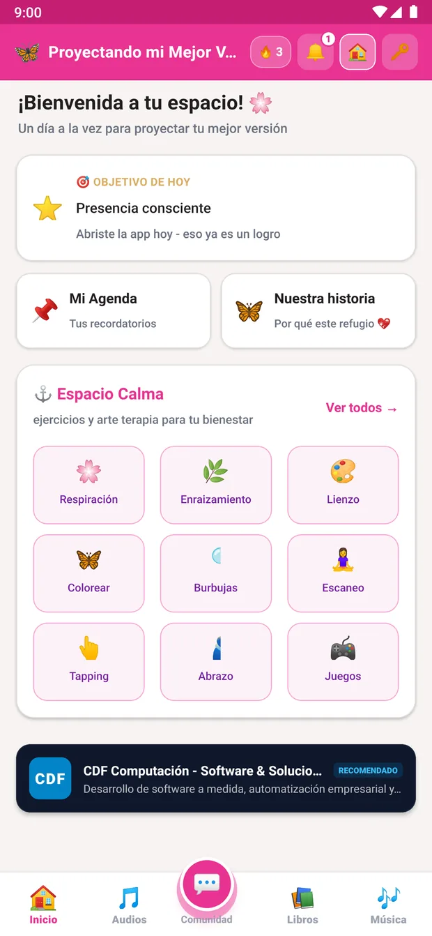 App Proyectando mi Mejor Versión en un iPhone