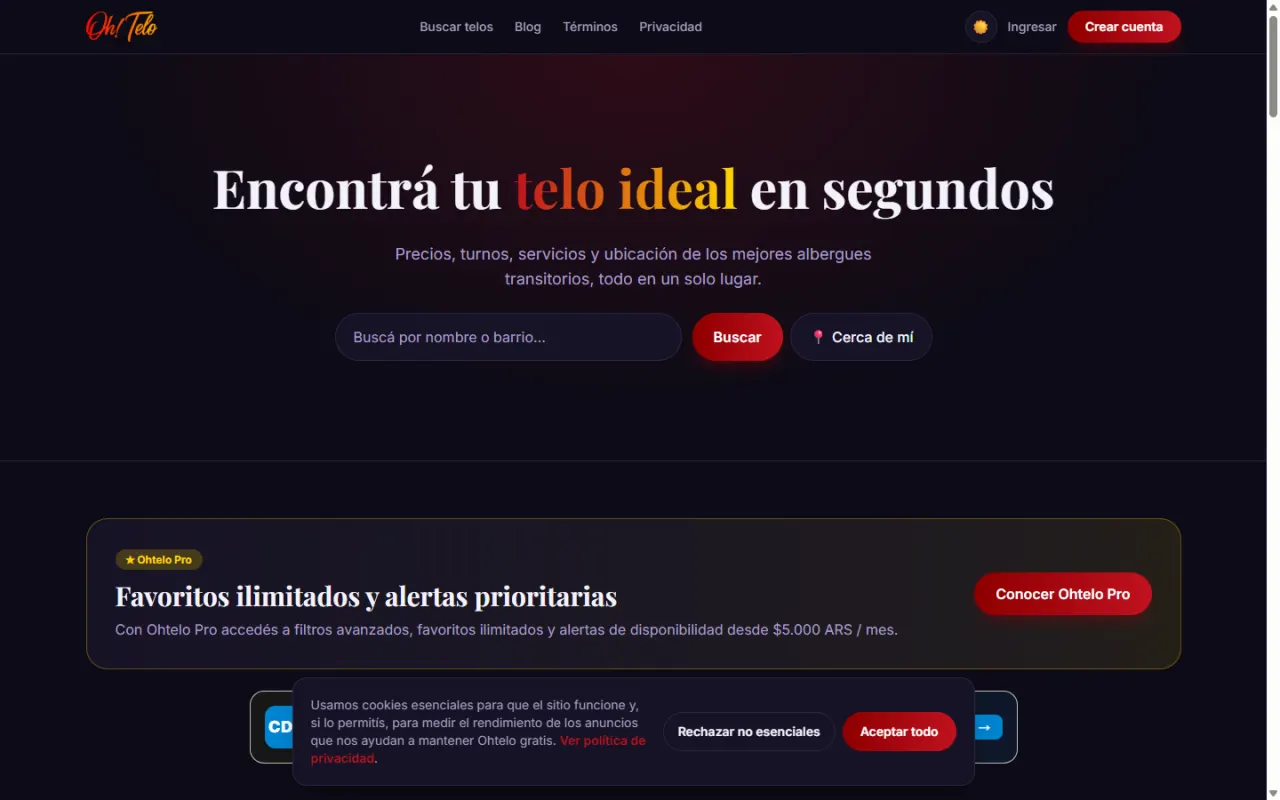 Sitio web de Ohtelo desarrollado por CDF